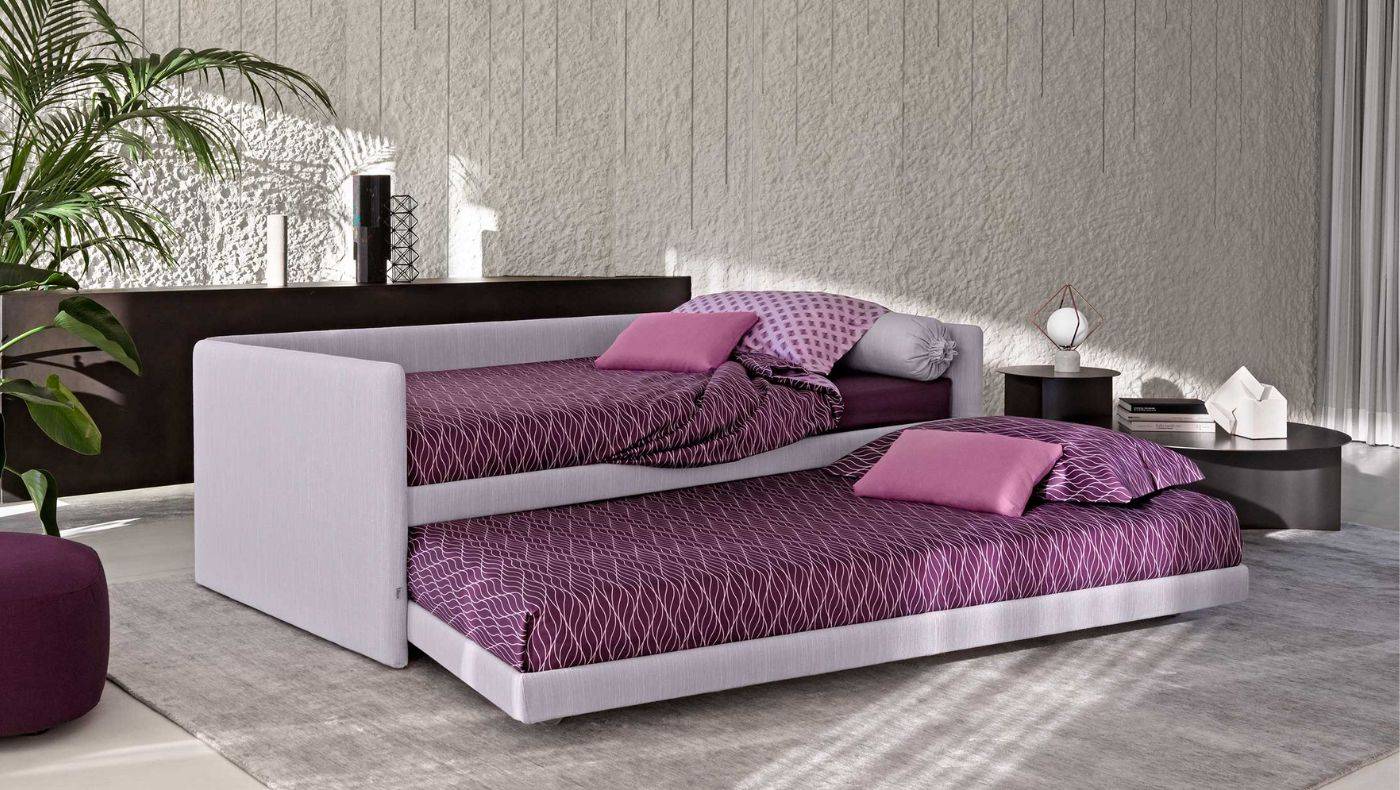 letto duetto con secondo letto flou